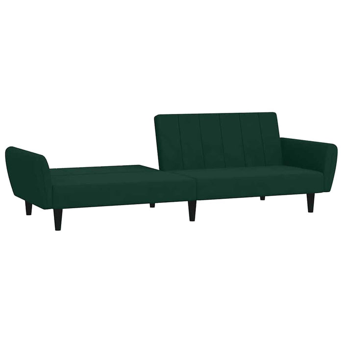 Canapea extensibilă cu 2 locuri, verde închis, catifea - WALTI WALTI