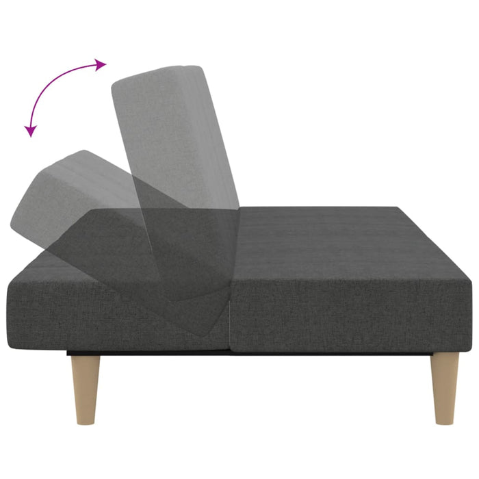 Canapea extensibilă cu 2 locuri, gri închis, textil - WALTI WALTI