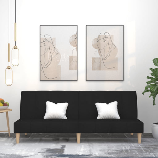 Canapea extensibilă cu 2 locuri, negru, material textil - WALTI WALTI