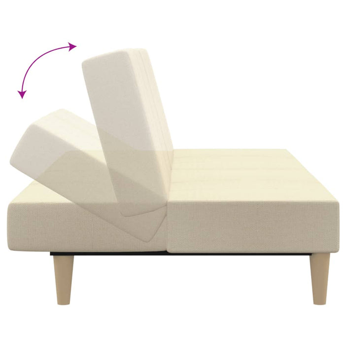 Canapea extensibilă cu 2 locuri, crem, material textil - WALTI WALTI