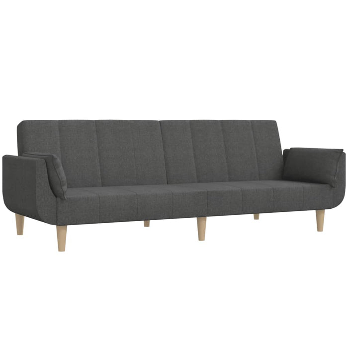Canapea extensibilă cu 2 locuri, 2 perne, gri închis, textil - WALTI WALTI