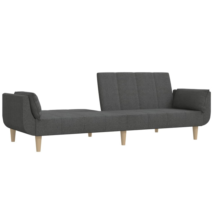 Canapea extensibilă cu 2 locuri, 2 perne, gri închis, textil - WALTI WALTI