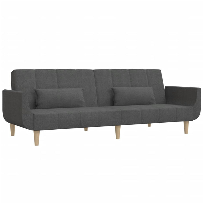 Canapea extensibilă cu 2 locuri, 2 perne, gri închis, textil - WALTI WALTI