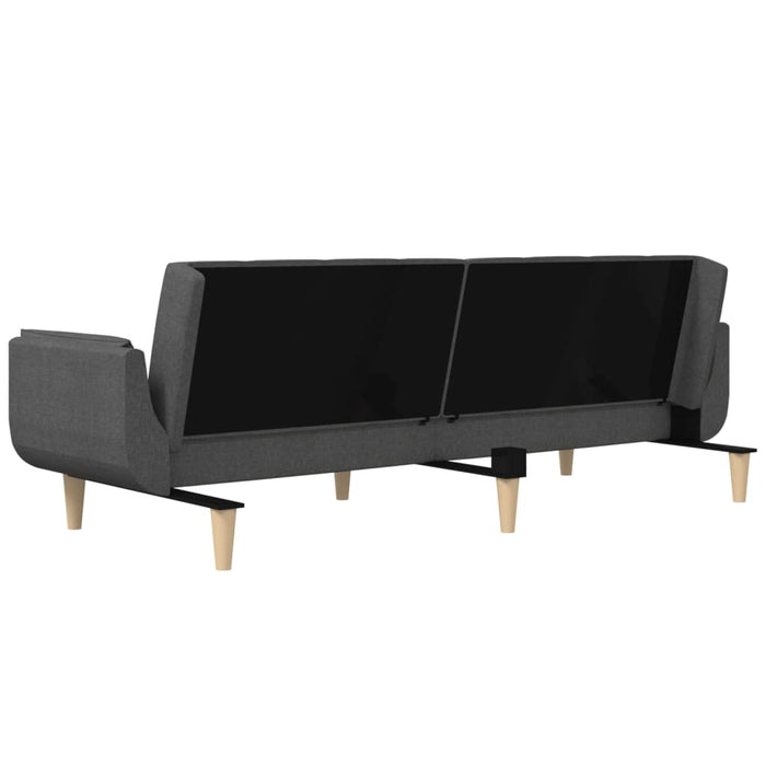 Canapea extensibilă cu 2 locuri, 2 perne, gri închis, textil - WALTI WALTI