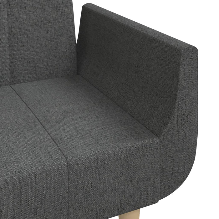 Canapea extensibilă cu 2 locuri, 2 perne, gri închis, textil - WALTI WALTI