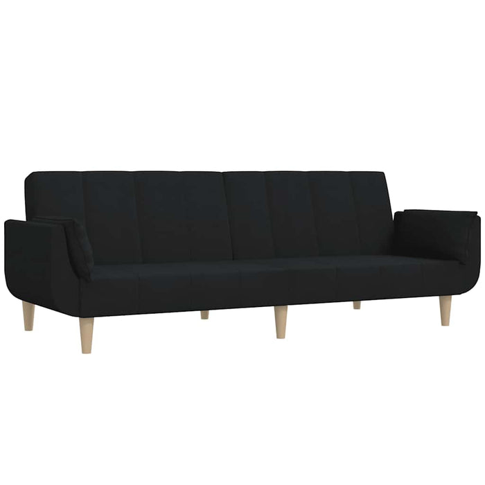 Canapea extensibilă cu 2 locuri, 2 perne, negru, textil WALTI