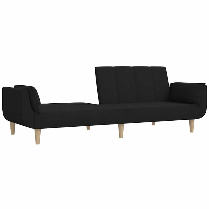 Canapea extensibilă cu 2 locuri, 2 perne, negru, textil WALTI