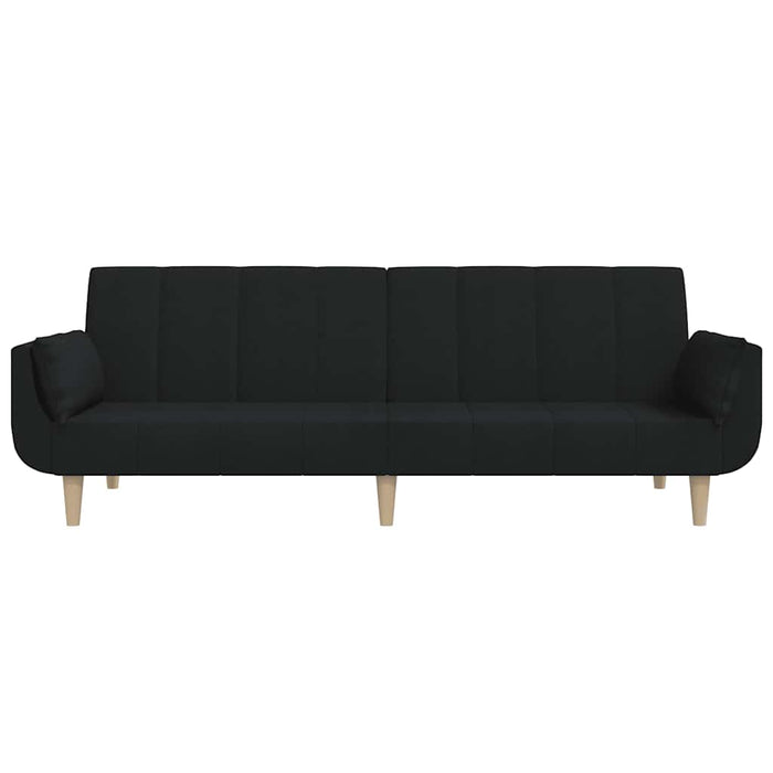 Canapea extensibilă cu 2 locuri, 2 perne, negru, textil WALTI