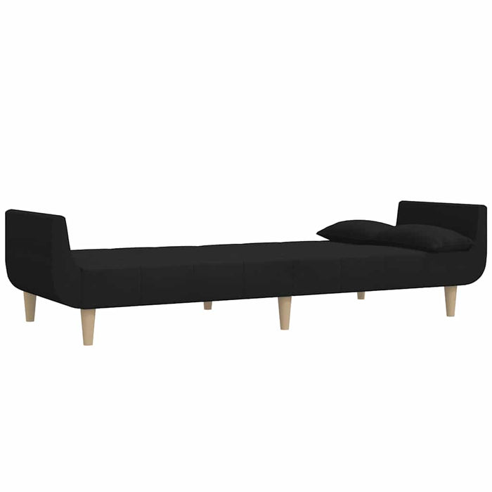 Canapea extensibilă cu 2 locuri, 2 perne, negru, textil WALTI