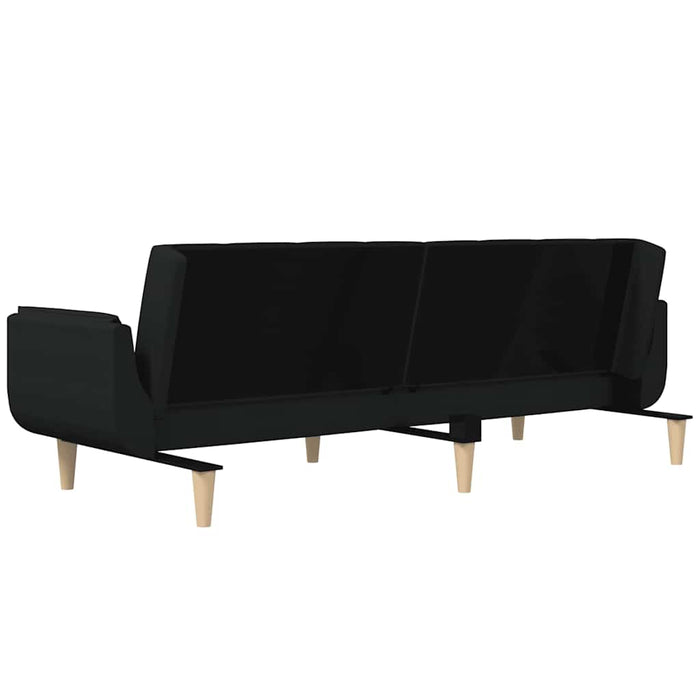 Canapea extensibilă cu 2 locuri, 2 perne, negru, textil WALTI