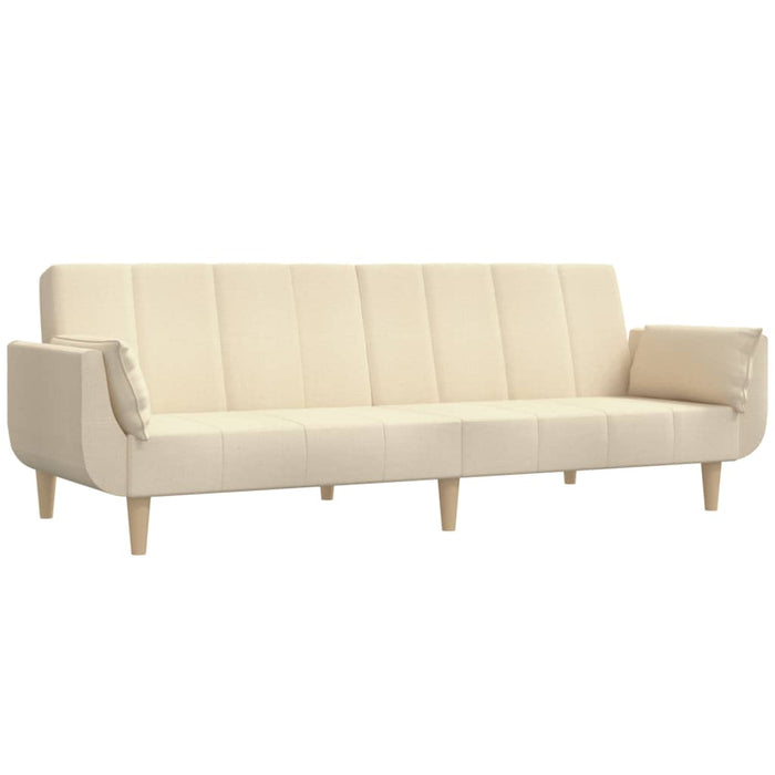 Canapea extensibilă cu 2 locuri, 2 perne, crem, textil - WALTI WALTI