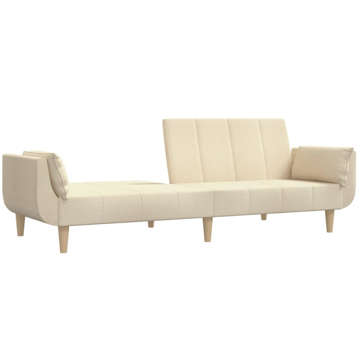 Canapea extensibilă cu 2 locuri, 2 perne, crem, textil - WALTI WALTI