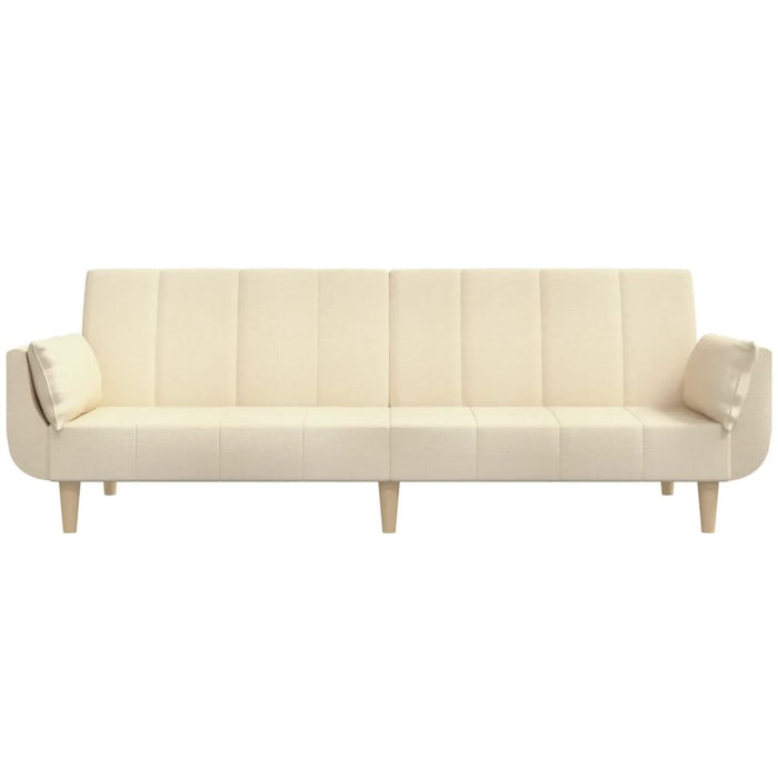 Canapea extensibilă cu 2 locuri, 2 perne, crem, textil - WALTI WALTI