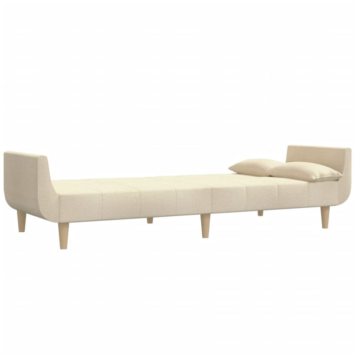 Canapea extensibilă cu 2 locuri, 2 perne, crem, textil - WALTI WALTI