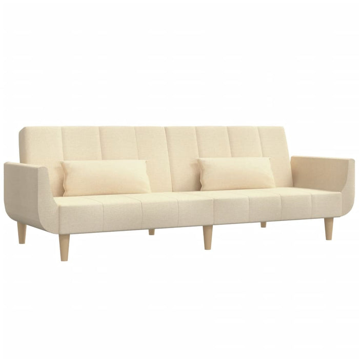 Canapea extensibilă cu 2 locuri, 2 perne, crem, textil - WALTI WALTI