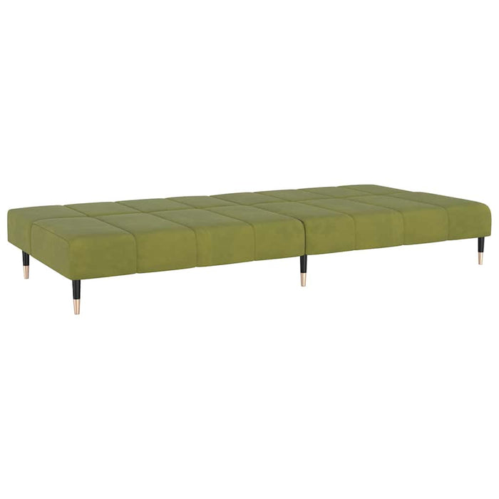 Canapea extensibilă cu 2 locuri, verde deschis, catifea - WALTI WALTI