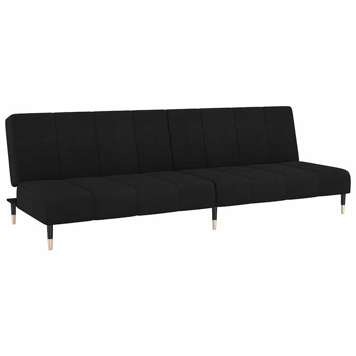 Canapea extensibilă cu 2 locuri, negru, catifea - WALTI WALTI