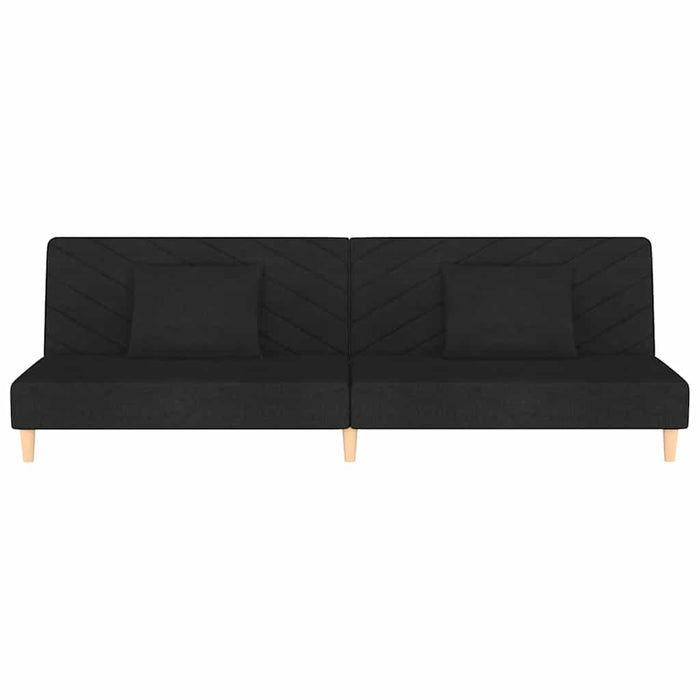 Canapea extensibilă cu 2 locuri, 2 perne, negru, textil - WALTI WALTI