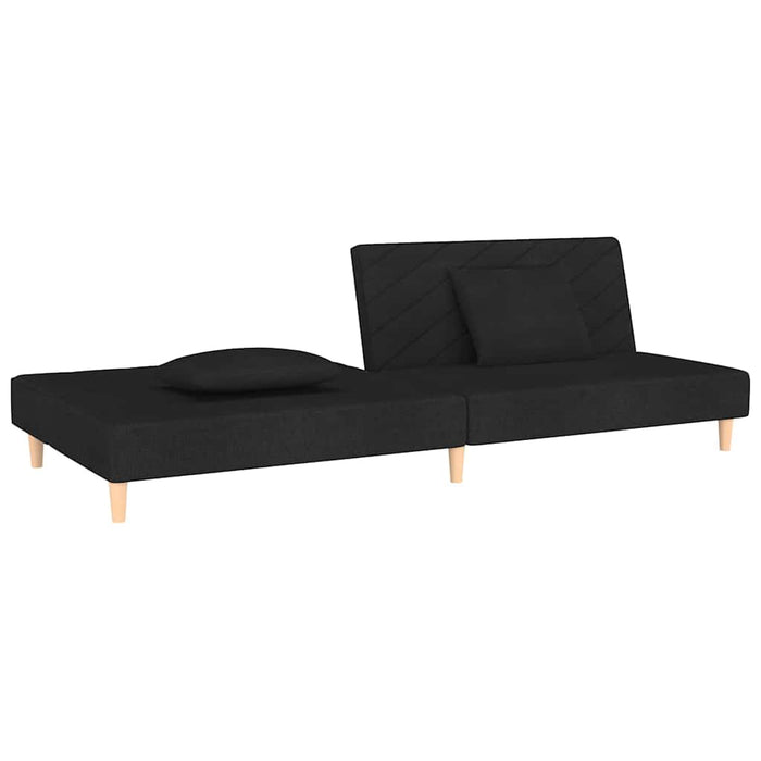 Canapea extensibilă cu 2 locuri, 2 perne, negru, textil - WALTI WALTI