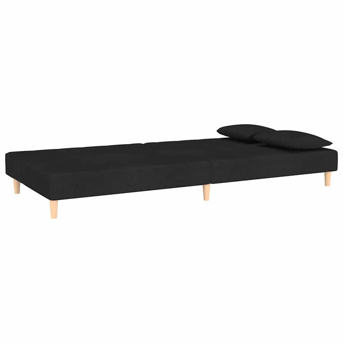 Canapea extensibilă cu 2 locuri, 2 perne, negru, textil - WALTI WALTI