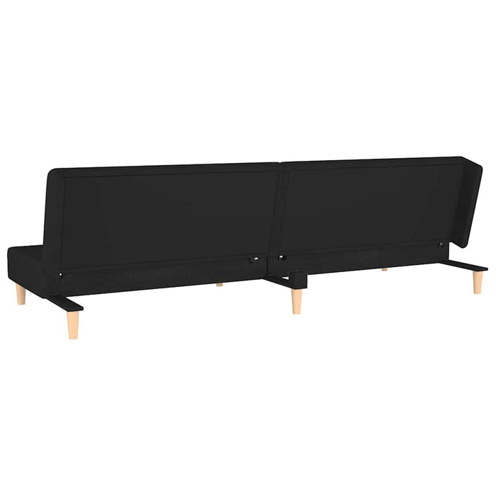 Canapea extensibilă cu 2 locuri, 2 perne, negru, textil - WALTI WALTI
