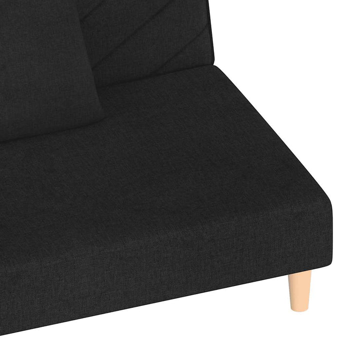 Canapea extensibilă cu 2 locuri, 2 perne, negru, textil - WALTI WALTI