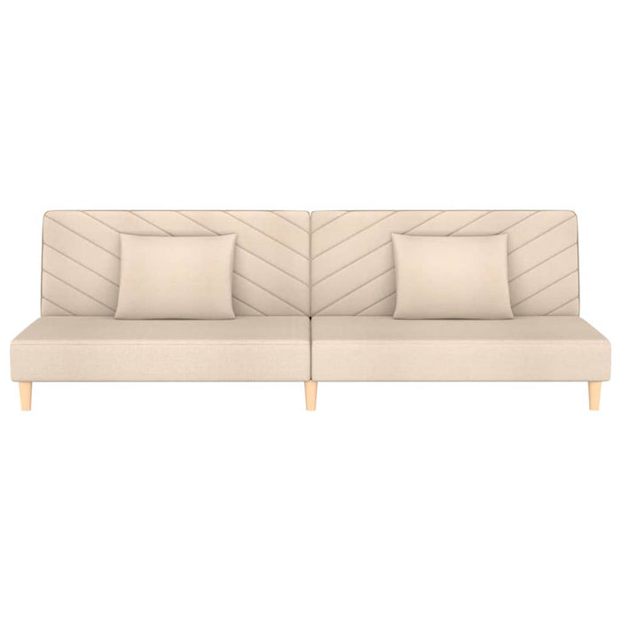 Canapea extensibilă cu 2 locuri, 2 perne, crem, textil - WALTI WALTI