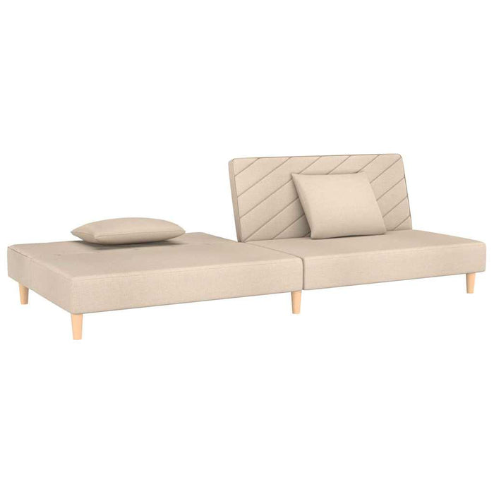Canapea extensibilă cu 2 locuri, 2 perne, crem, textil - WALTI WALTI