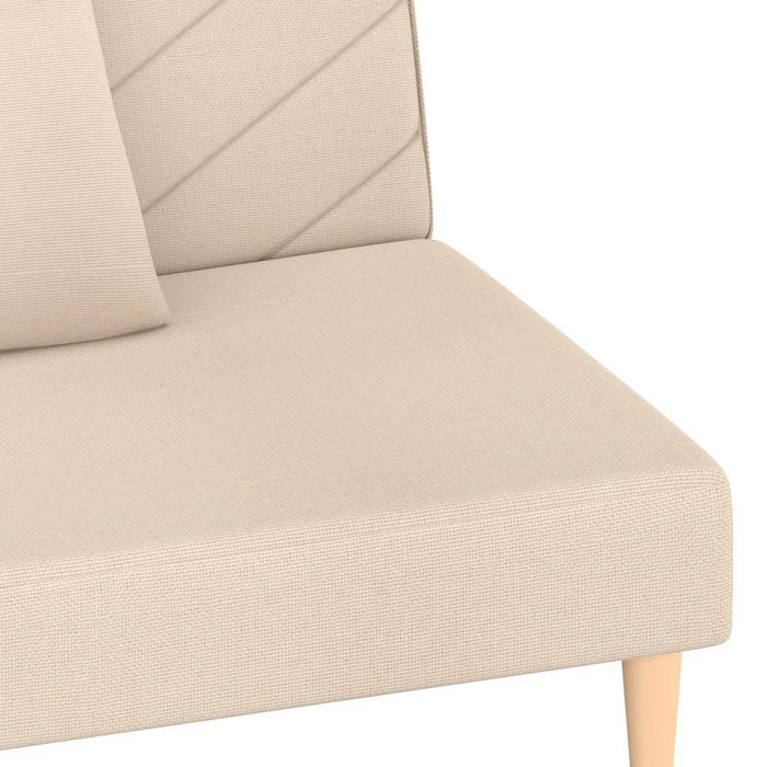 Canapea extensibilă cu 2 locuri, 2 perne, crem, textil - WALTI WALTI