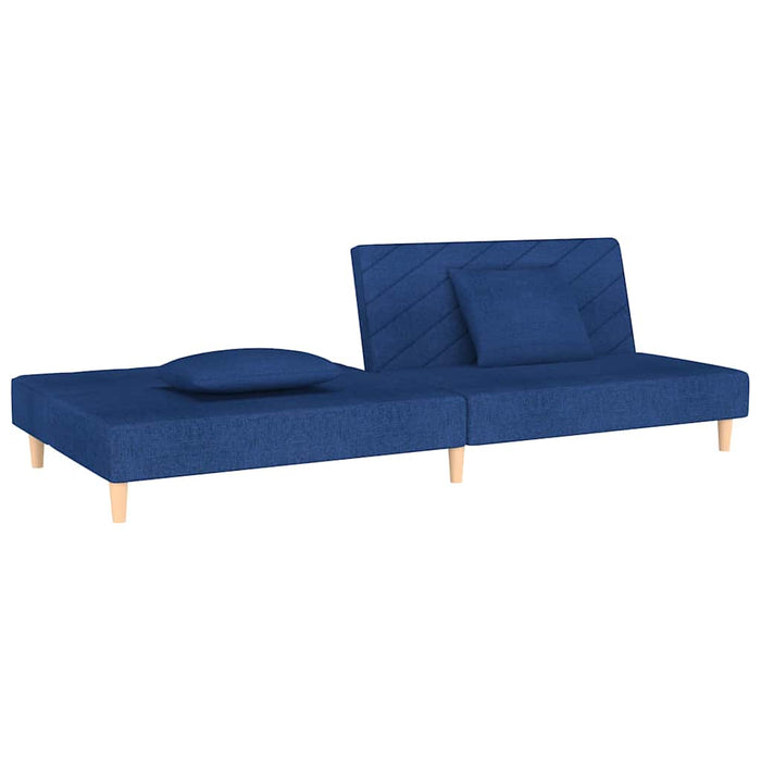 Canapea extensibilă cu 2 locuri, 2 perne, albastru, textil - WALTI WALTI