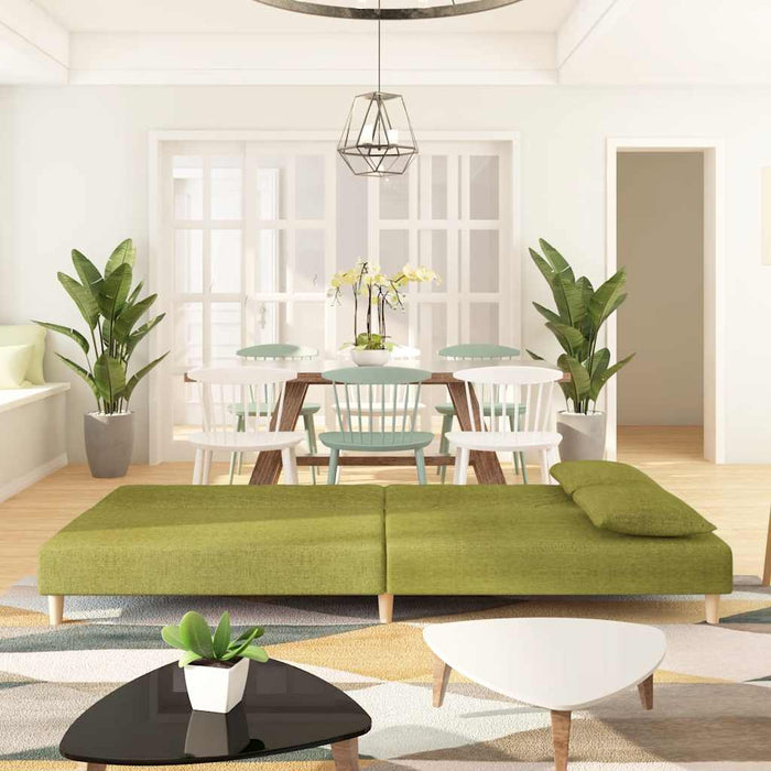 Canapea extensibilă cu 2 locuri, 2 perne, verde, textil WALTI