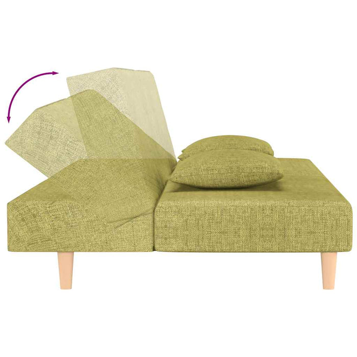 Canapea extensibilă cu 2 locuri, 2 perne, verde, textil WALTI