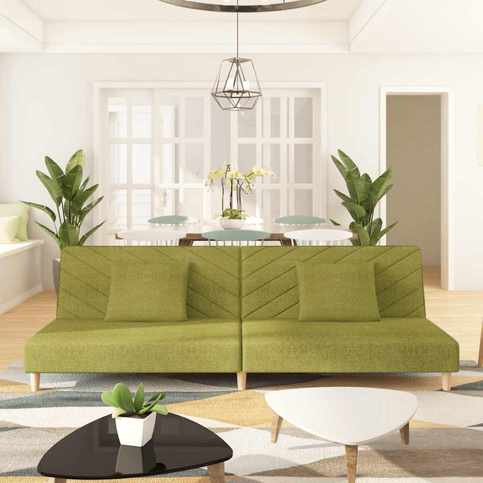 Canapea extensibilă cu 2 locuri, 2 perne, verde, textil WALTI