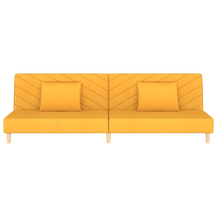 Canapea extensibilă cu 2 locuri, 2 perne, galben, textil - WALTI WALTI