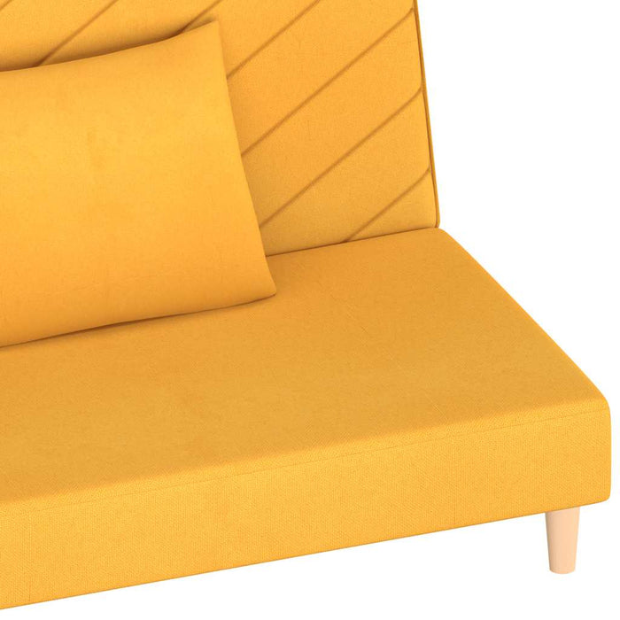 Canapea extensibilă cu 2 locuri, 2 perne, galben, textil - WALTI WALTI