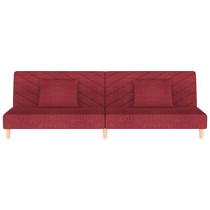 Canapea extensibilă cu 2 locuri, 2 perne, roșu vin, textil WALTI