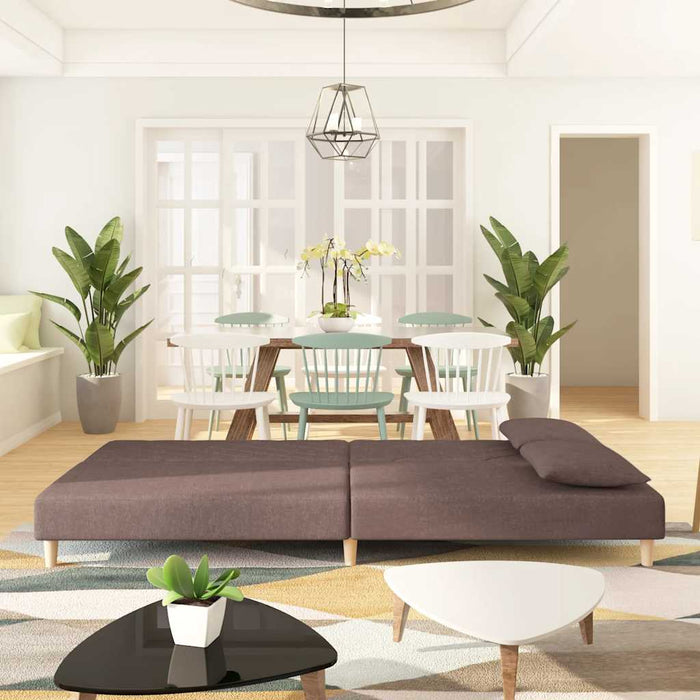 Canapea extensibilă cu 2 locuri, 2 perne, gri taupe, textil - WALTI WALTI