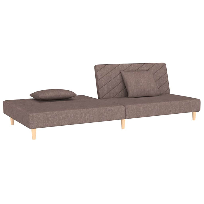 Canapea extensibilă cu 2 locuri, 2 perne, gri taupe, textil - WALTI WALTI