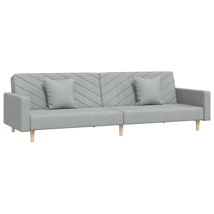 Canapea extensibilă cu 2 locuri, 2 perne, gri deschis, textil - WALTI WALTI