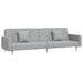 Canapea extensibilă cu 2 locuri, 2 perne, gri deschis, textil - WALTI WALTI
