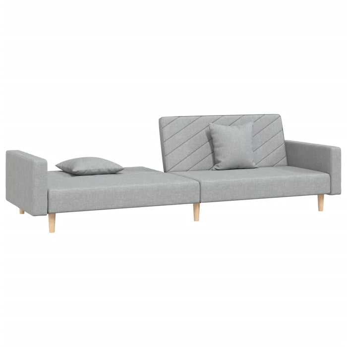 Canapea extensibilă cu 2 locuri, 2 perne, gri deschis, textil - WALTI WALTI