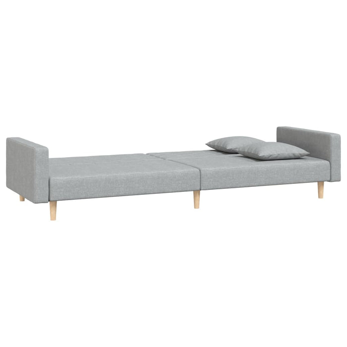 Canapea extensibilă cu 2 locuri, 2 perne, gri deschis, textil - WALTI WALTI