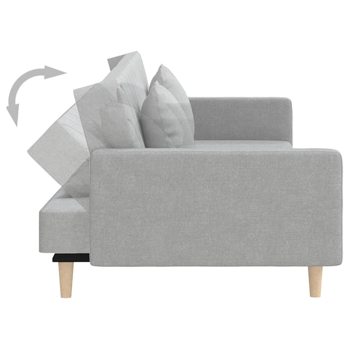 Canapea extensibilă cu 2 locuri, 2 perne, gri deschis, textil - WALTI WALTI