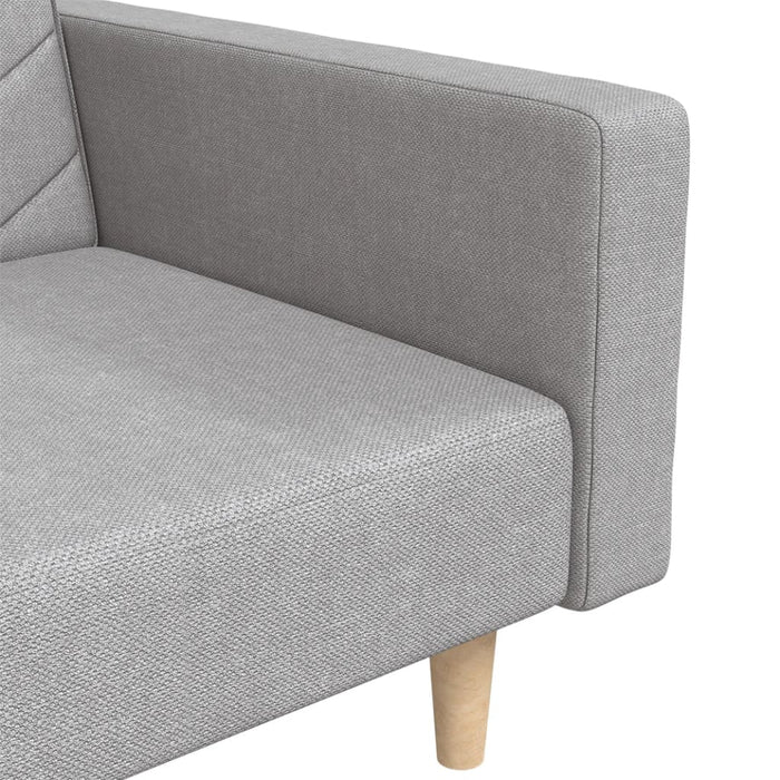 Canapea extensibilă cu 2 locuri, 2 perne, gri deschis, textil - WALTI WALTI