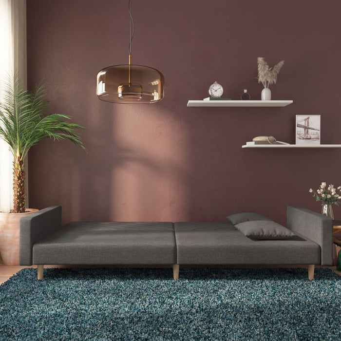 Canapea extensibilă cu 2 locuri, 2 perne, gri închis, textil - WALTI WALTI