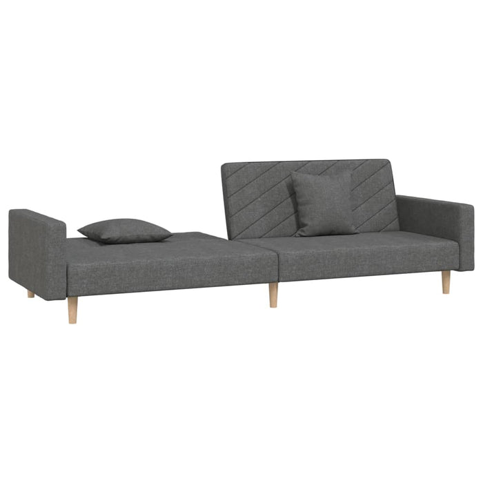 Canapea extensibilă cu 2 locuri, 2 perne, gri închis, textil - WALTI WALTI