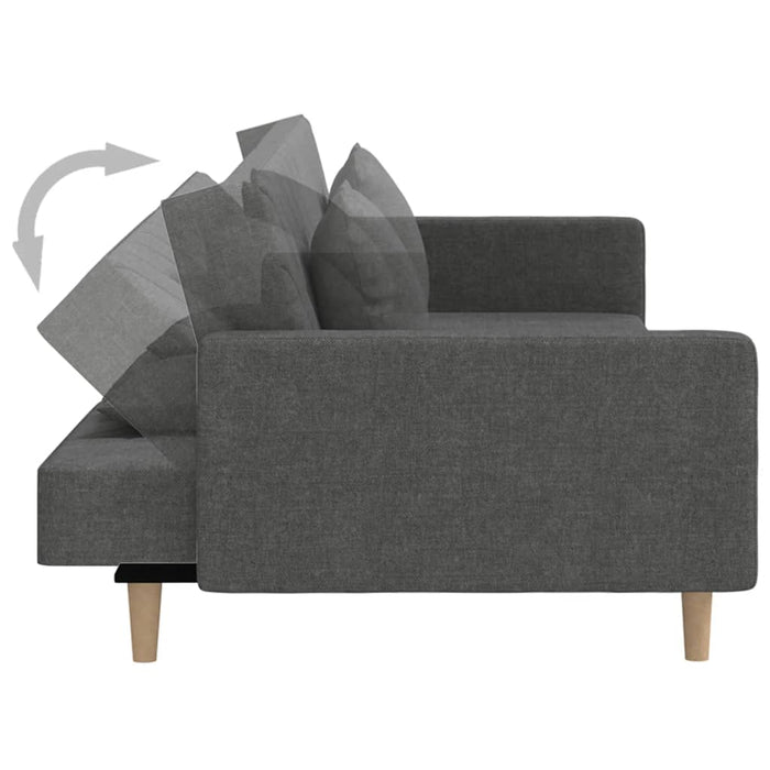 Canapea extensibilă cu 2 locuri, 2 perne, gri închis, textil - WALTI WALTI