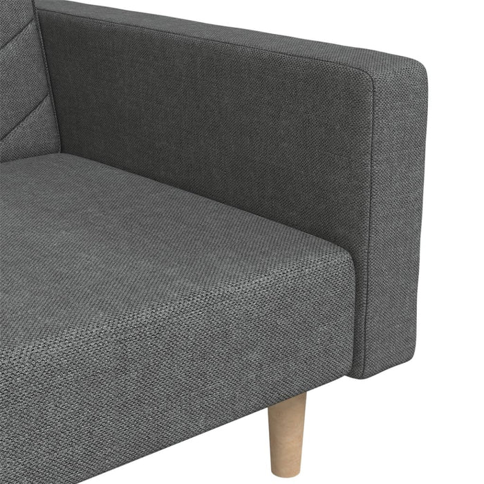 Canapea extensibilă cu 2 locuri, 2 perne, gri închis, textil - WALTI WALTI