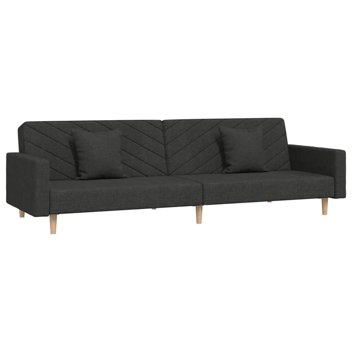 Canapea extensibilă cu 2 locuri, 2 perne, negru, textil - WALTI WALTI