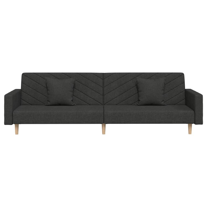 Canapea extensibilă cu 2 locuri, 2 perne, negru, textil - WALTI WALTI